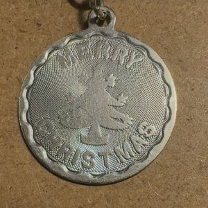 Silver Merry Christmas Pendant vintage